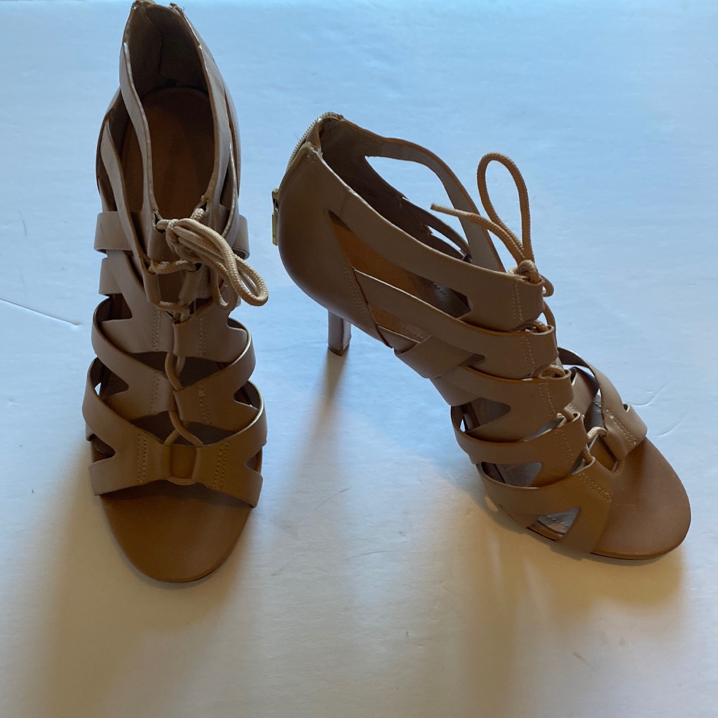 Pour La Victoire Camila Leather Sandals In Nude